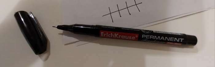 Фотография покупателя товара Маркер - лайнер перманентный ErichKrause FP-50, 0.6 мм, чернила на спиртовой основе, светостойкие и водостойкие, для любых поверхностей, чёрный