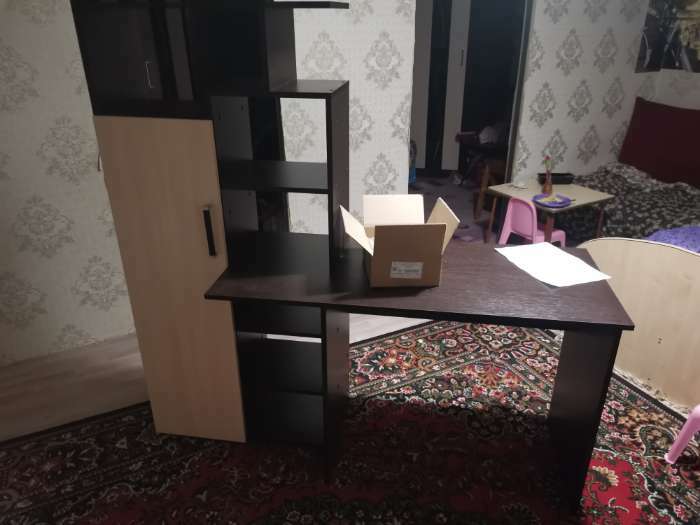 Фотография покупателя товара Стол компьютерный Квартет-7 1508х500х1500 венге/дуб молочный - Фото 9