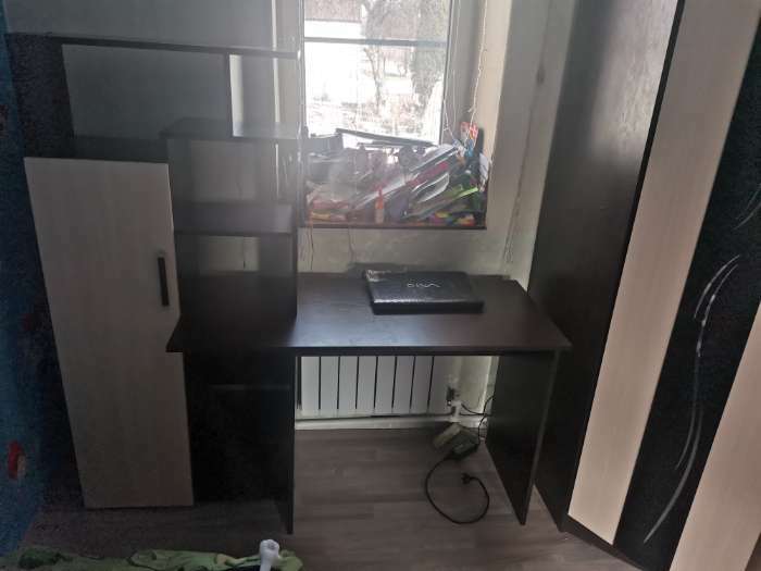 Фотография покупателя товара Стол компьютерный Квартет-7 1508х500х1500 венге/дуб молочный - Фото 10