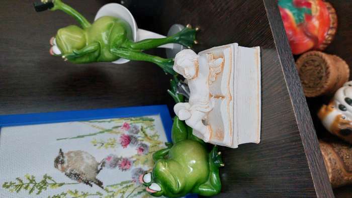 Фотография покупателя товара Шкатулка "Ангел лежит" позолота, 9х7х6см - Фото 4