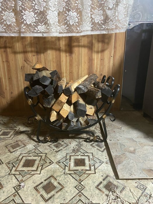 Фотография покупателя товара Дровница "Винтаж" кованая, цвет чёрный, 60х50х40 см
