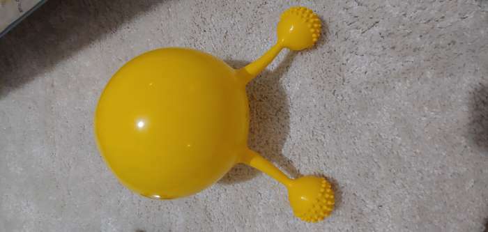 Фотография покупателя товара Мяч детский с рожками, d=40 см, 210 г, цвет МИКС - Фото 5