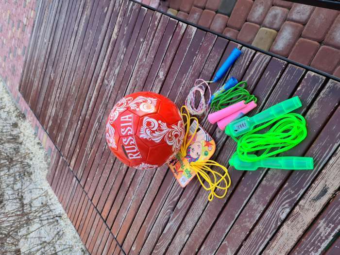 Фотография покупателя товара Мяч футбольный ONLYTOP RUSSIA, PVC, машинная сшивка, 32 панели, р. 5 - Фото 1