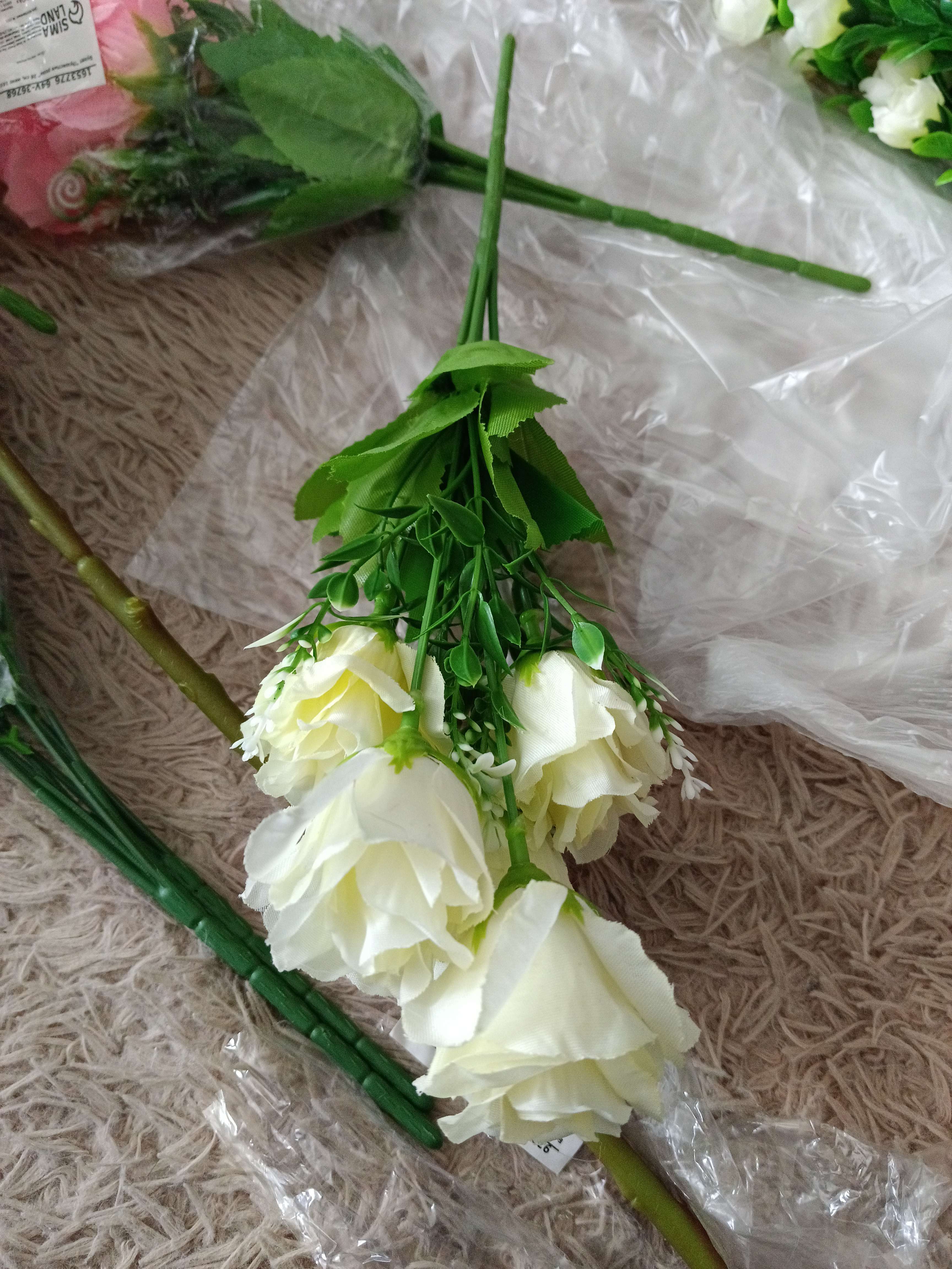 Фотография покупателя товара Букет "Пушистые розы" 26 см, микс - Фото 4