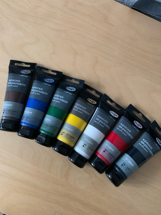 Фотография покупателя товара Краска акриловая художественная туба 75 мл, Гамма «Студия» №009 белила титановые - Фото 2