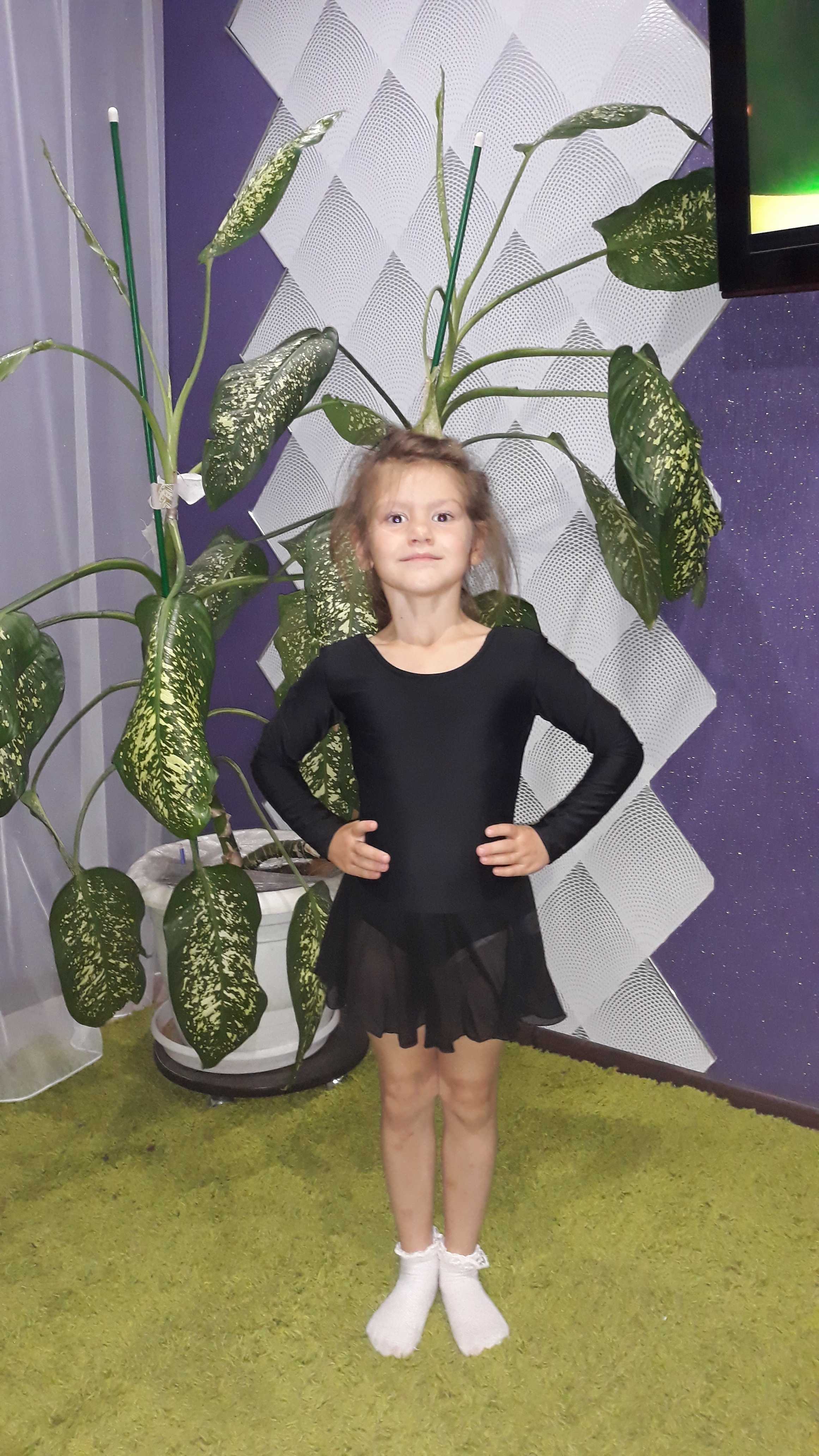 Фотография покупателя товара Купальник для хореографии, с длинным рукавом, юбка-сетка, размер 34, цвет чёрный - Фото 1