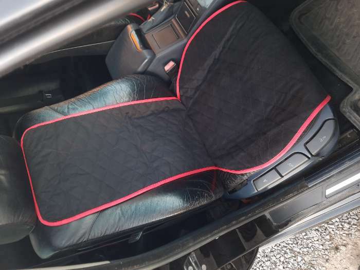 Фотография покупателя товара Накидка на переднее сиденье, велюр, размер 55 х 130 см, черный, с красным кантом - Фото 2