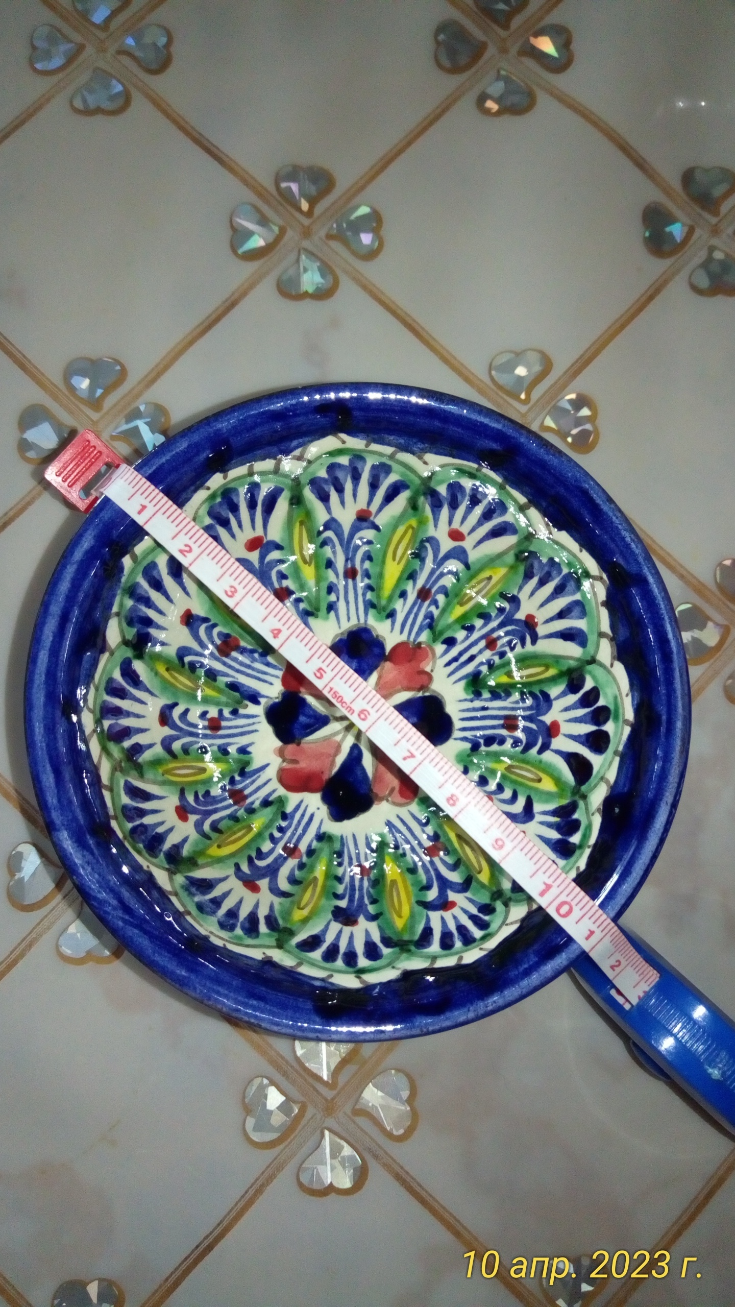 Фотография покупателя товара Пиала Риштанская Керамика "Узоры", 11,5 см, большая, микс