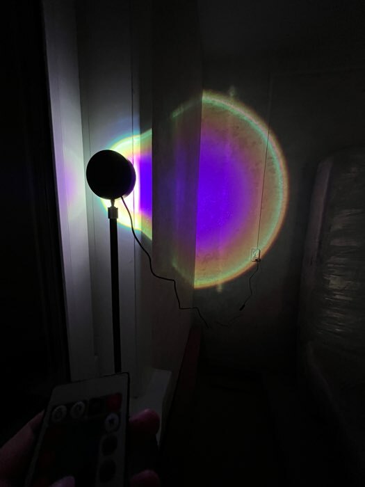 Фотография покупателя товара Световой прибор «Закат», 5 картриджей, регулировка высоты, свечение мульти (RGB), 5 В - Фото 3
