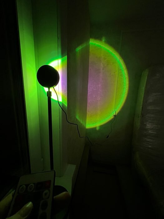 Фотография покупателя товара Световой прибор «Закат», 5 картриджей, регулировка высоты, свечение мульти (RGB), 5 В - Фото 2