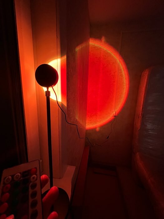 Фотография покупателя товара Световой прибор «Закат», 5 картриджей, регулировка высоты, свечение мульти (RGB), 5 В - Фото 1