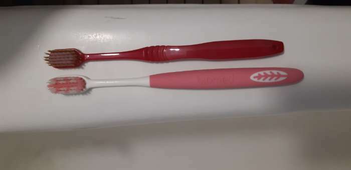 Фотография покупателя товара Зубная щетка с широкой чистящей головкой и супертонкими щетинками, японский стиль, микс - Фото 4