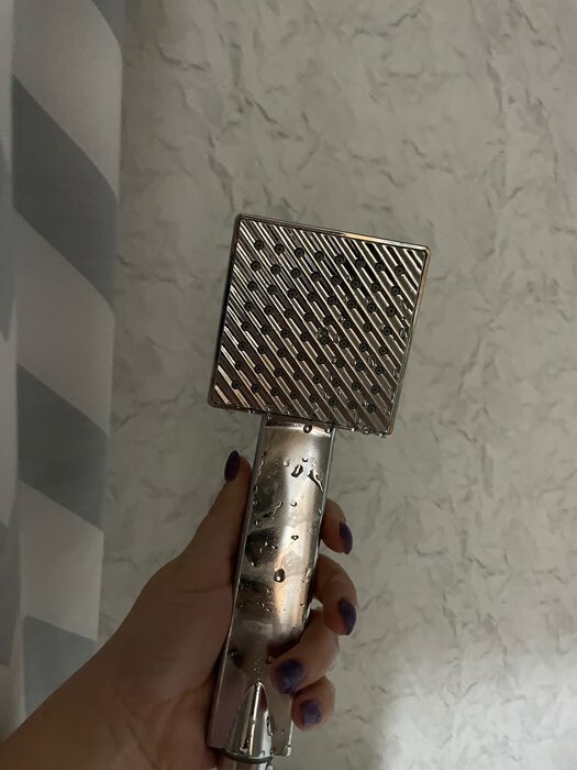 Фотография покупателя товара Лейка для душа ZEIN Z0204, пластик, 1 режим, цвет хром - Фото 4