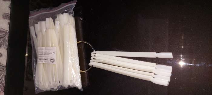 Фотография покупателя товара Палитра для лаков на кольце, 50 ногтей, форма мягкий квадрат, цвет слоновая кость - Фото 4