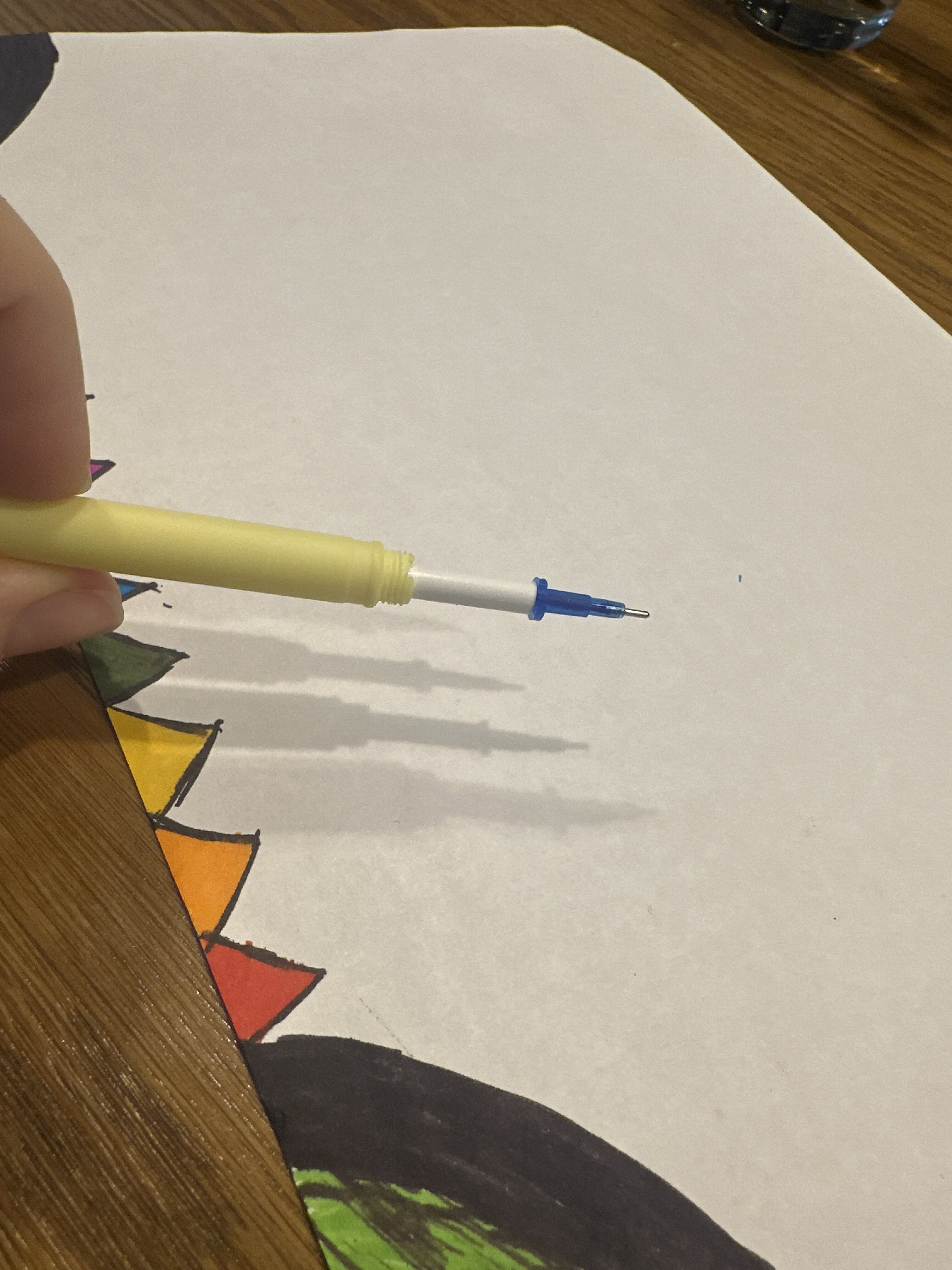 Фотография покупателя товара УЦЕНКА Ручка гелевая Calligrata 0.5 мм, со стираемыми чернилами, корпус прорезиненный, цвет чернил синий, МИКС (штрихкод на штуке), (ручка засохла, плохо пишет) - Фото 7