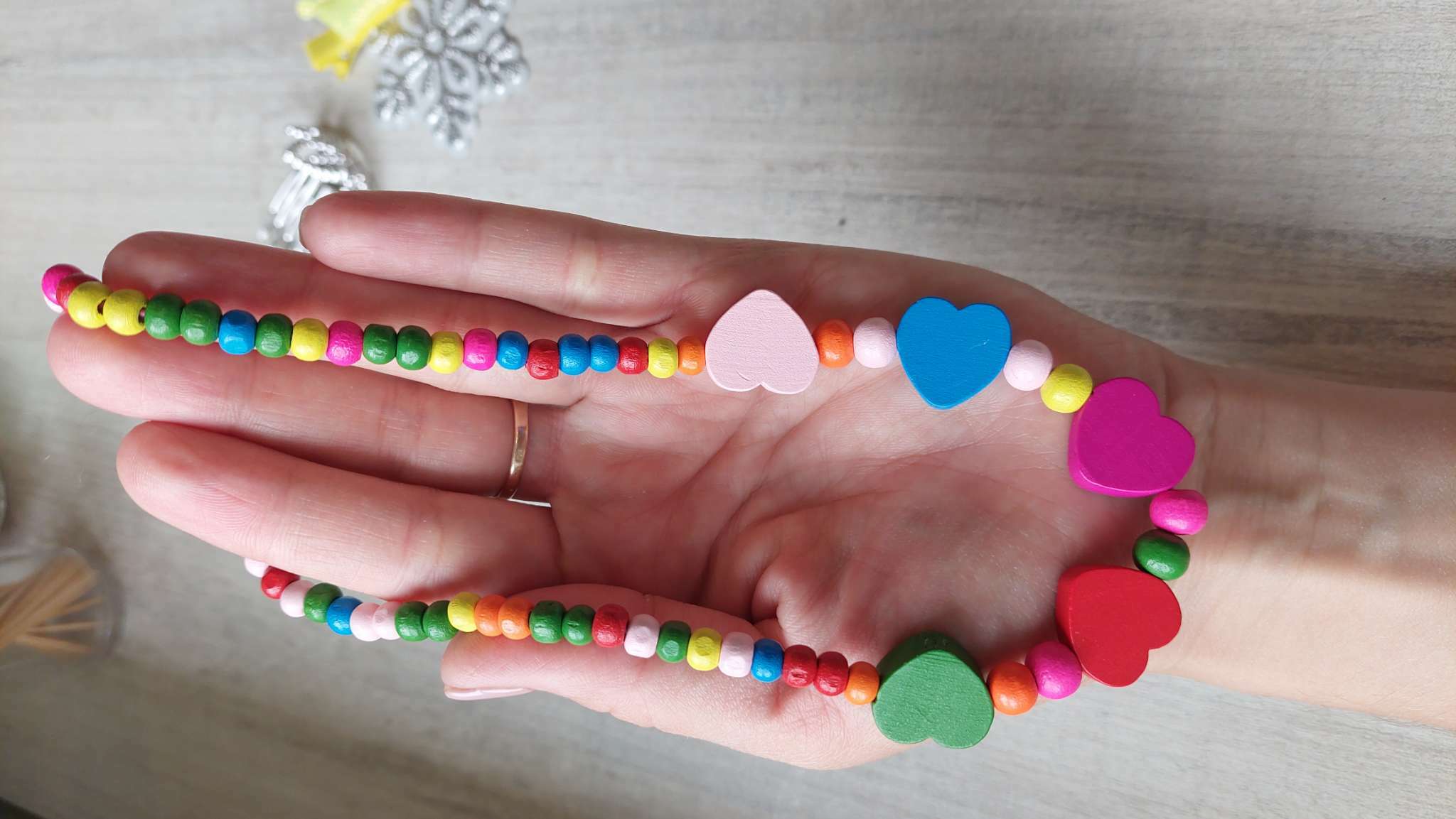 Фотография покупателя товара Бусы детские «Выбражулька» сердечки, 40 см, цвет МИКС