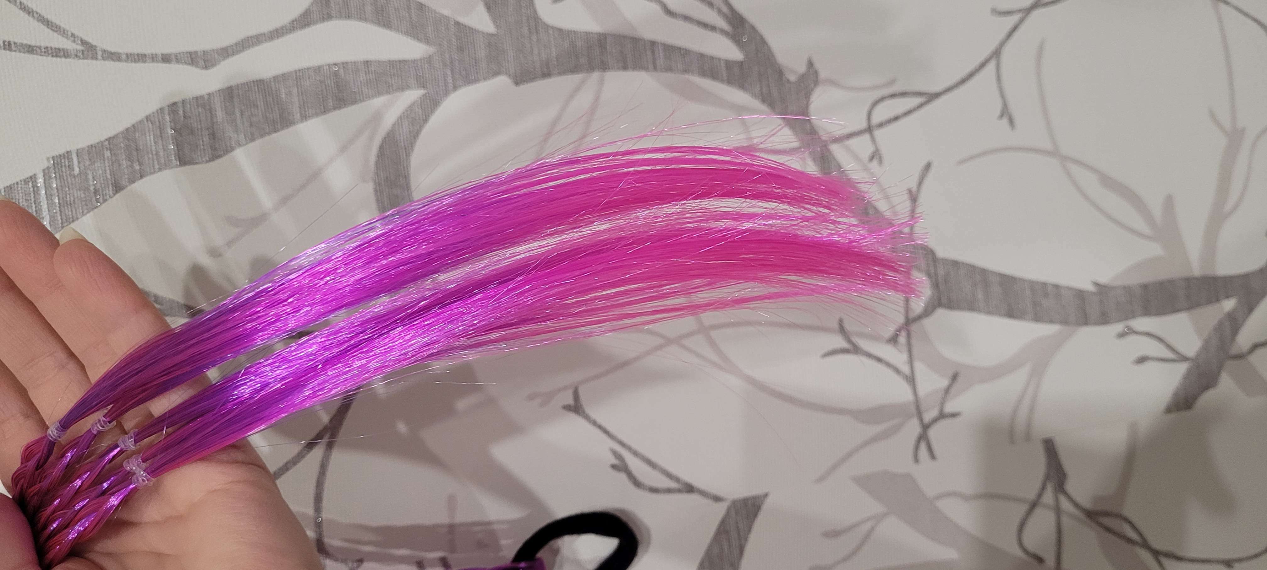 Фотография покупателя товара Цветные косички для волос «Верь в сказку», на резинке, диам 4 см.