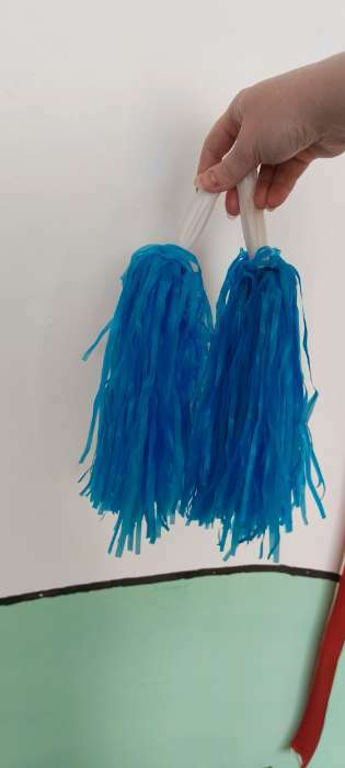 Фотография покупателя товара Помпоны для чирлидинга, 2 шт., голубые - Фото 1