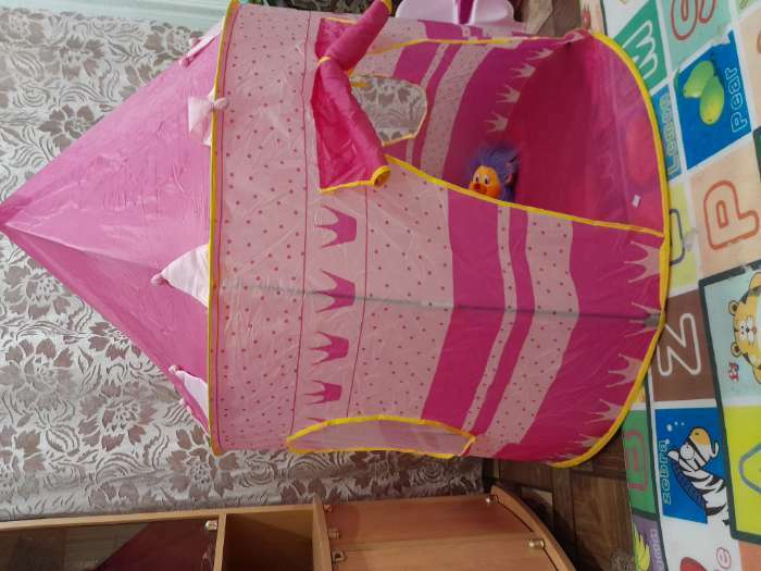 Фотография покупателя товара Палатка детская игровая «Шатёр», розового цвета - Фото 4