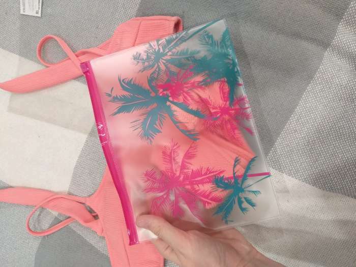 Фотография покупателя товара Сумка для купальника "Пальма", 24*17см, цвет розовый - Фото 1