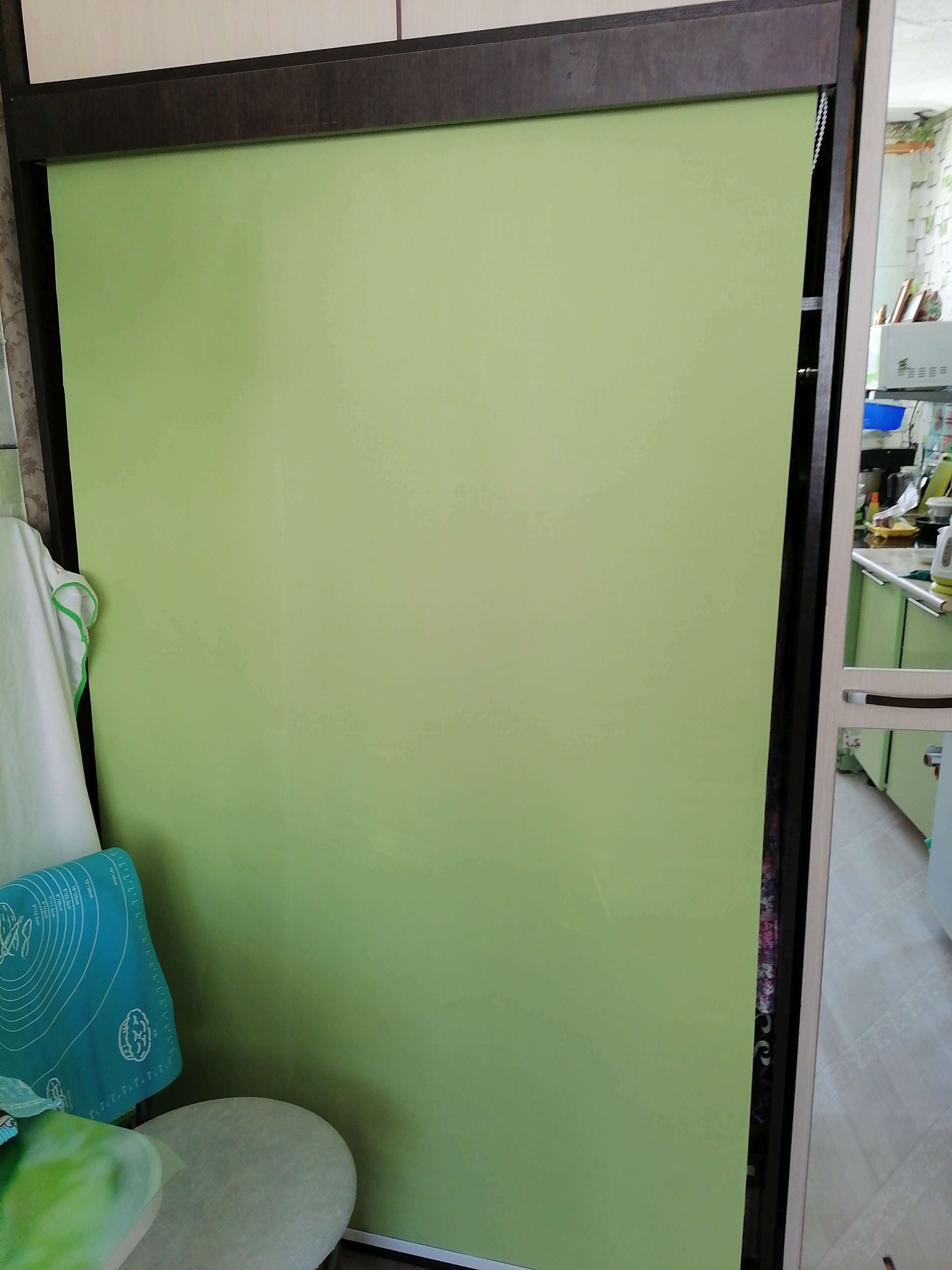 Фотография покупателя товара УЦЕНКА Штора рулонная 120×180 см (с учётом креплений 3,5 см), цвет зелёный - Фото 1