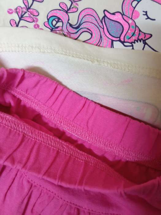 Фотография покупателя товара Комплект (футболка/юбка) для девочки, цвет светло-бежевый/розовый, рост 122 см - Фото 2