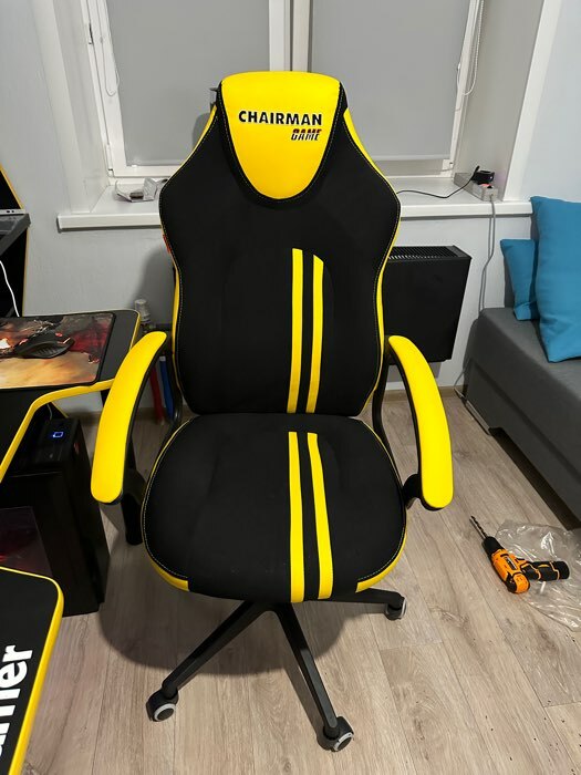 Фотография покупателя товара Игровое кресло "Chairman game" 26 черный/желтый - Фото 1