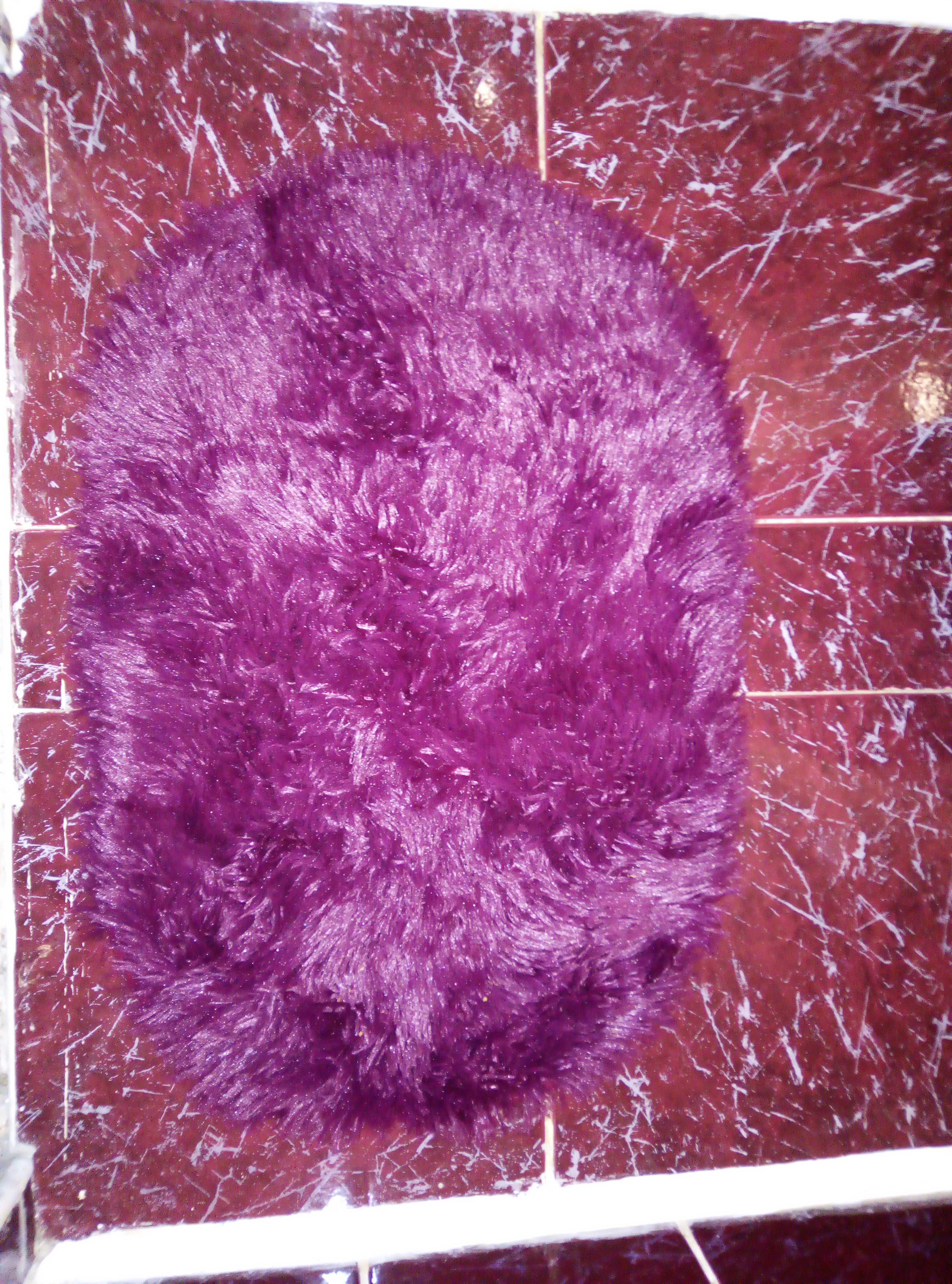 Фотография покупателя товара Коврик для ванной овальный Доляна «Пушистик», 40×60 см, цвет лазурный - Фото 4