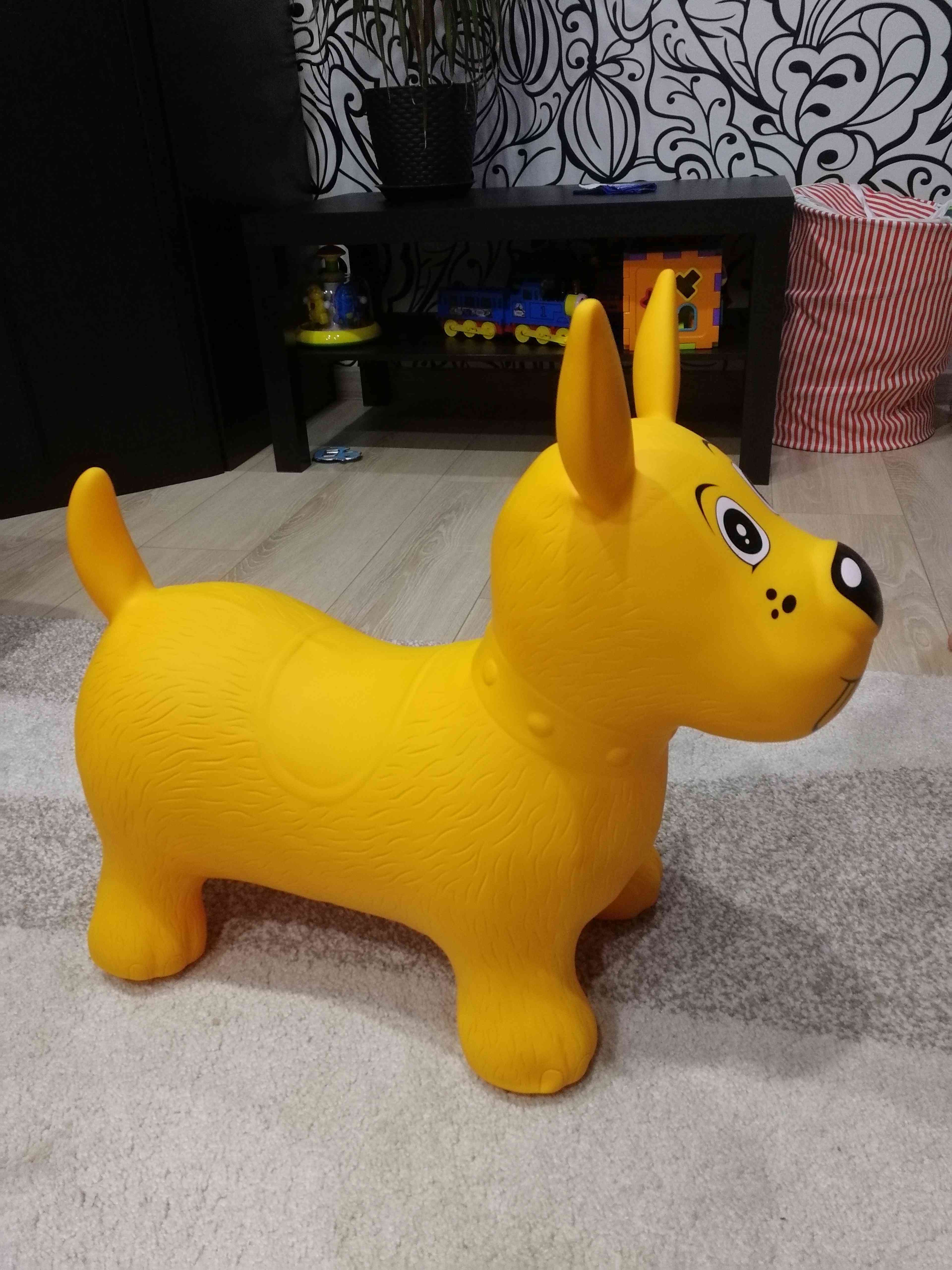 Фотография покупателя товара Попрыгун «Собачка» h=55 см, 1300 г, цвет жёлтый