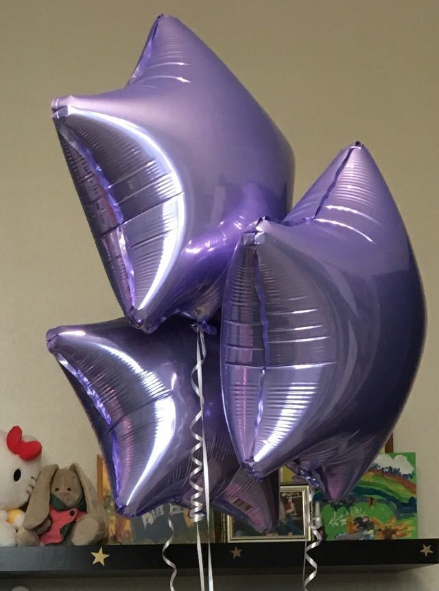 Фотография покупателя товара Шар фольгированный 21", звезда, пастель, цвет фиолетовый - Фото 1