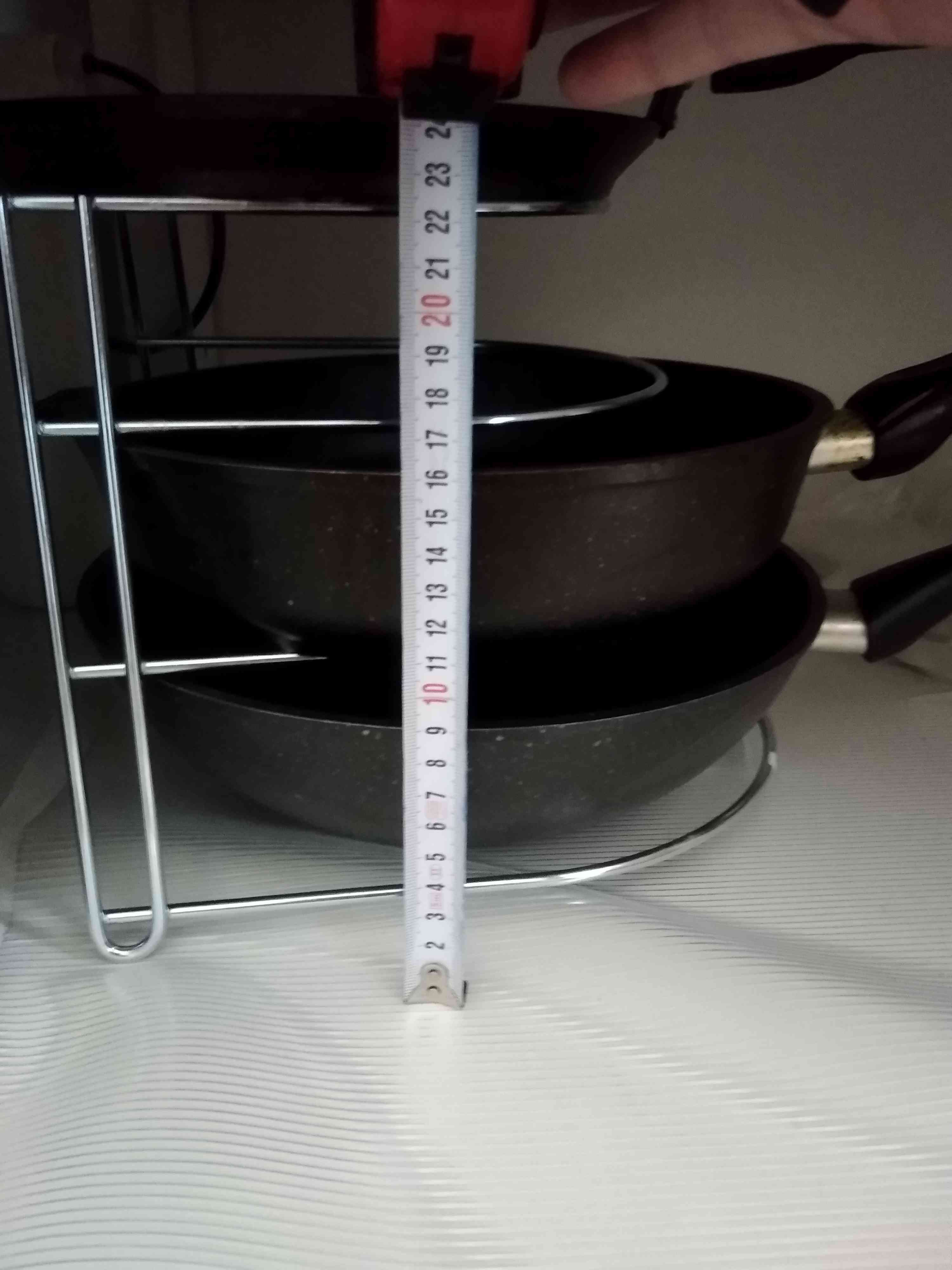 Фотография покупателя товара Подставка для хранения сковородок на 3 предмета, 28×23×22 см, цинк, цвет серебристый - Фото 12
