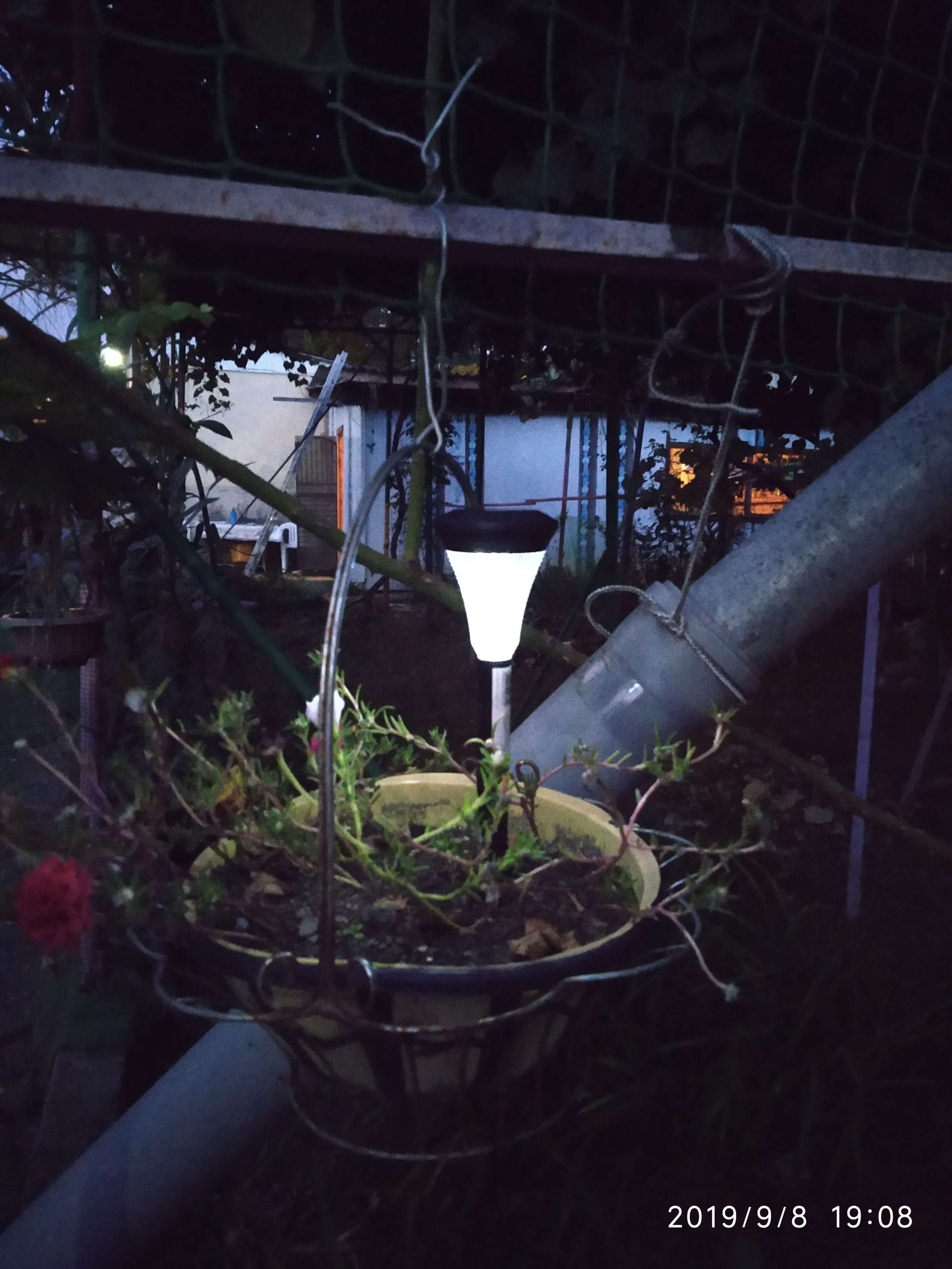 Фотография покупателя товара Садовый светильник на солнечной батарее «Рифлёный конус», 7 × 31 × 7 см, 1 LED, свечение белое - Фото 6