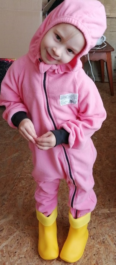 Фотография покупателя товара Комбинезон с капюшоном на кнопках (поддёва), розовый, рост 74-80 см - Фото 1