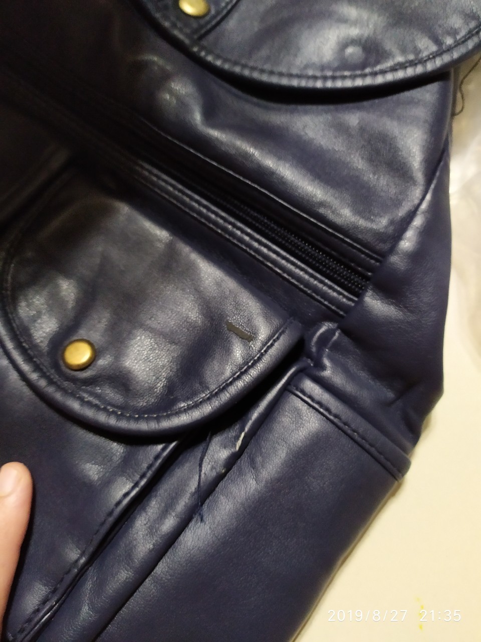 Фотография покупателя товара Рюкзак молодёжный, отдел на шнурке, 4 наружных кармана, цвет синий - Фото 2