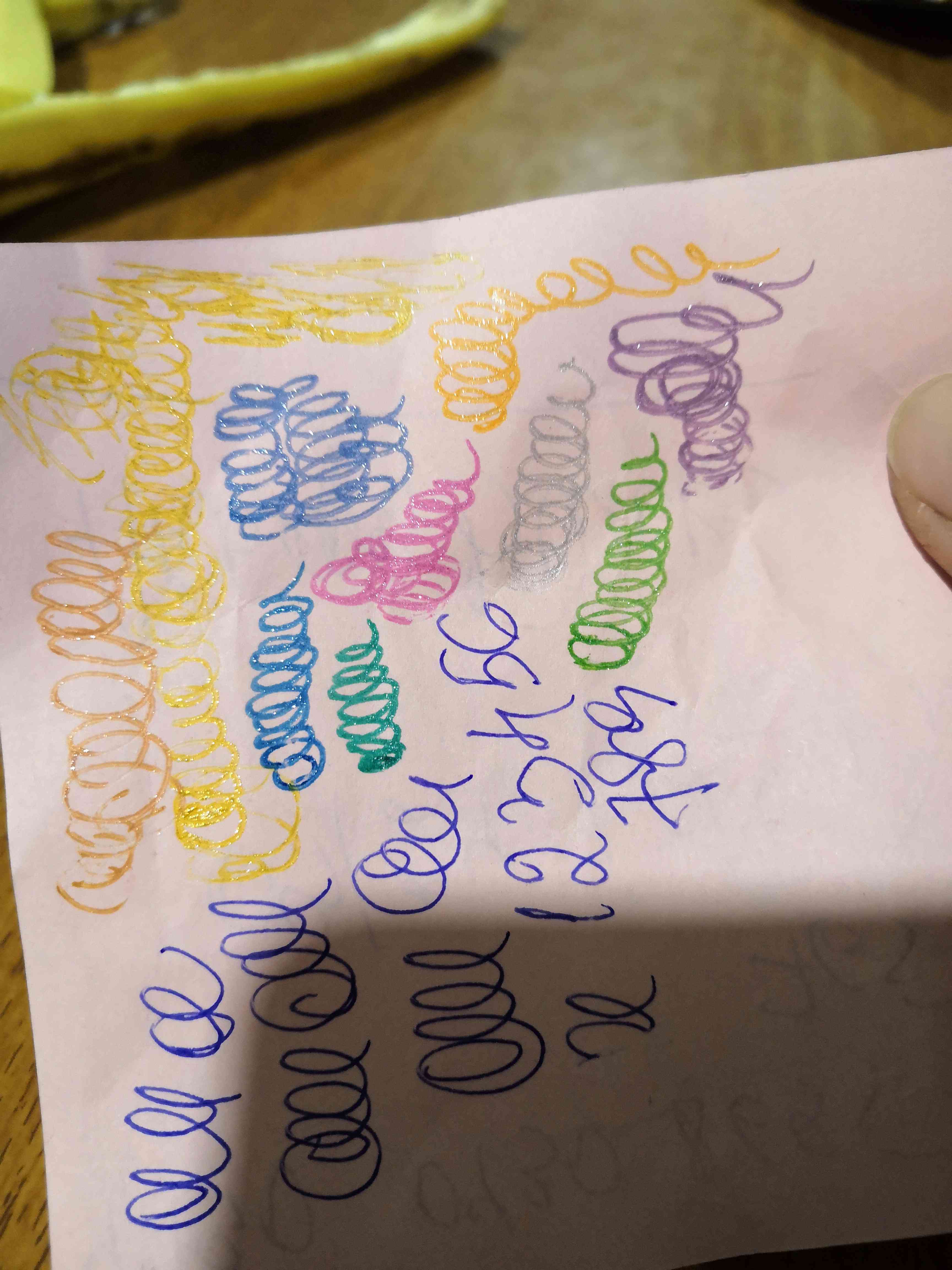 Фотография покупателя товара Набор гелевых ручек, 10 цветов, металлик, корпус с рисунком, в блистере на кнопке
