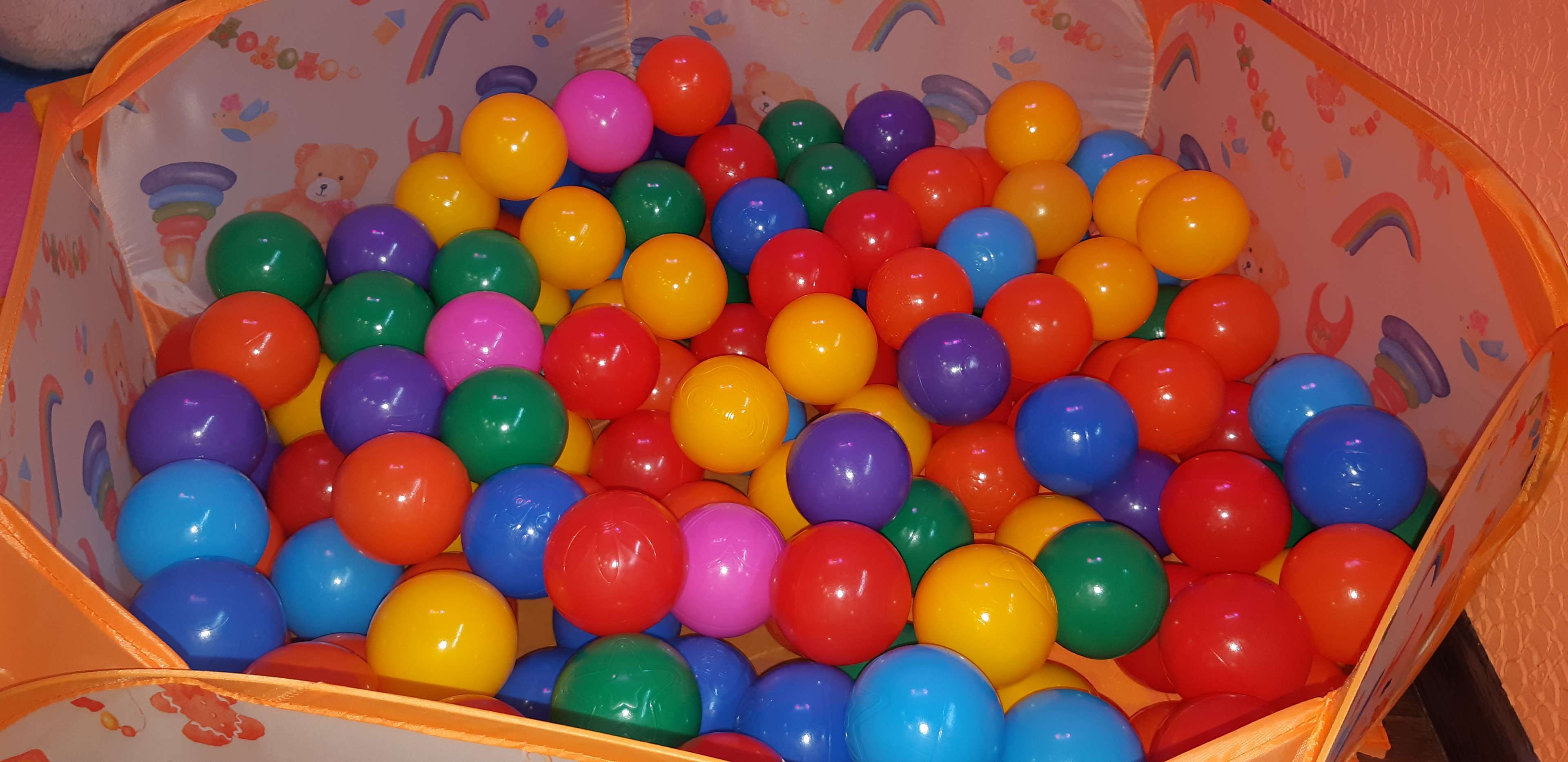 Фотография покупателя товара Шарики для сухого бассейна с рисунком, диаметр шара 7,5 см, набор 210 штук, разноцветные - Фото 38