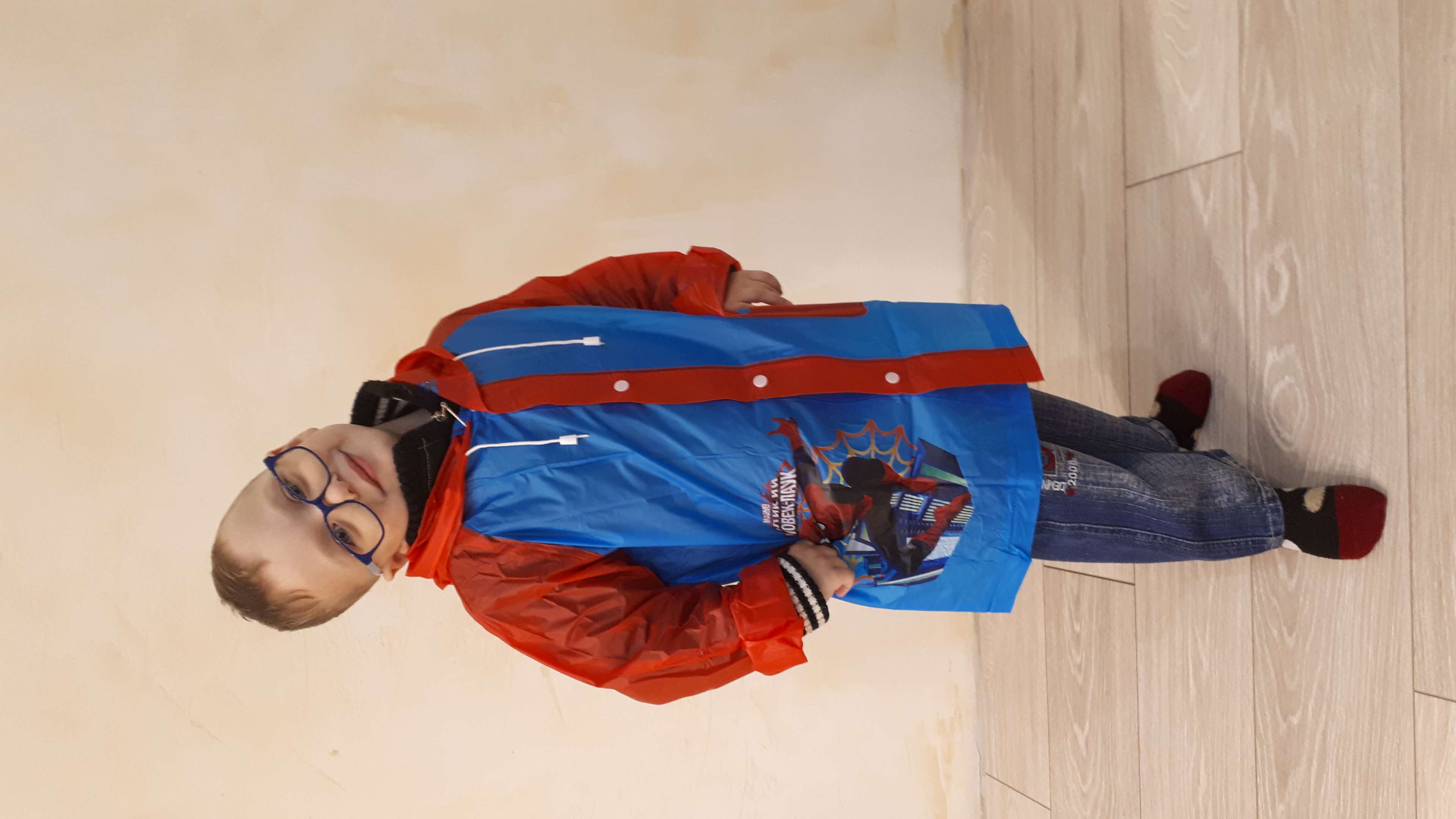 Фотография покупателя товара Дождевик детский, размер L, 110-120 см , Человек-паук - Фото 3