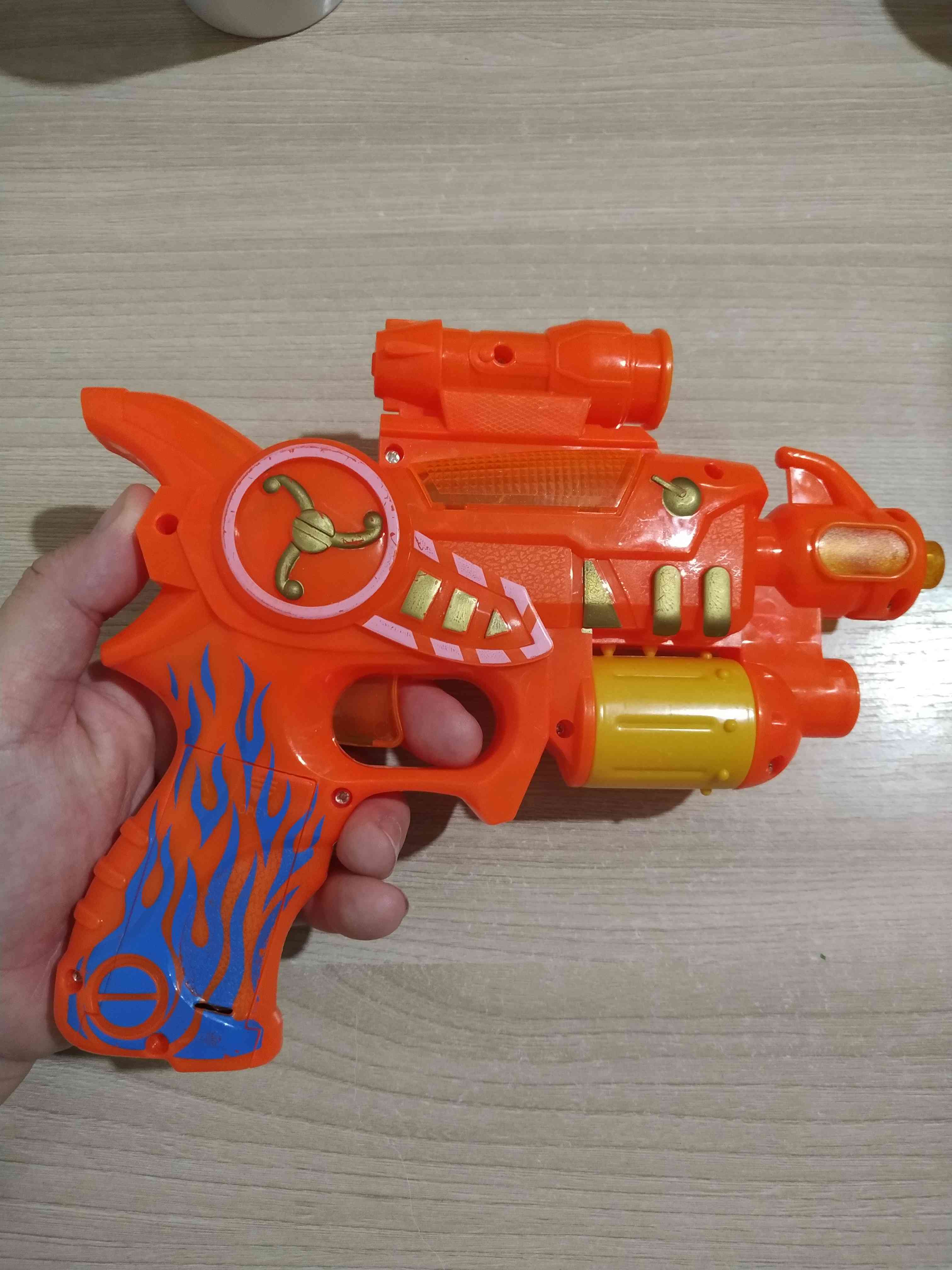 Фотография покупателя товара Пистолет «Бластер», свет и звук, цвета МИКС