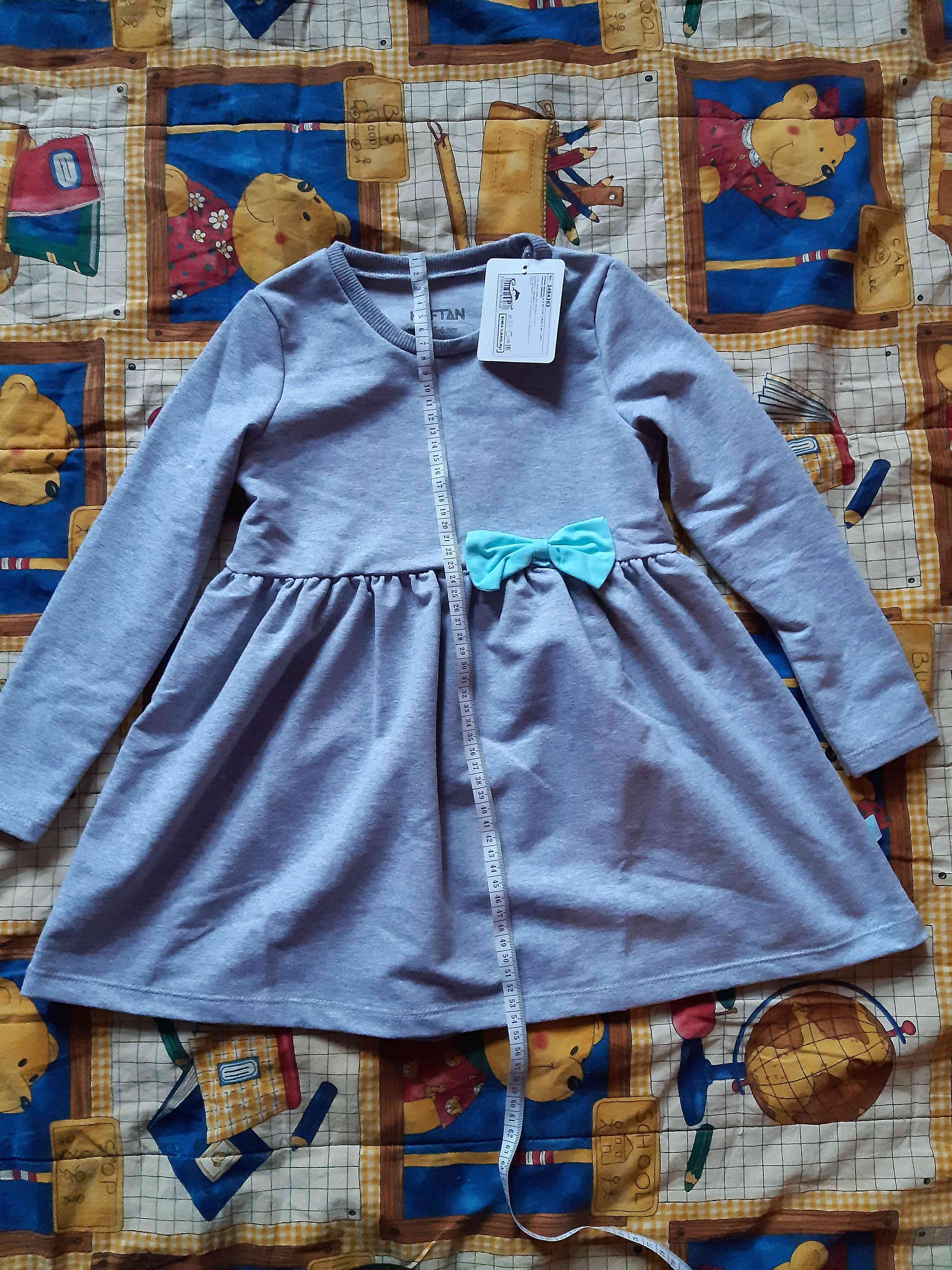 Фотография покупателя товара Платье для девочки, серое, р-р 32 (110-116см) 5-6л., 100% хлопок