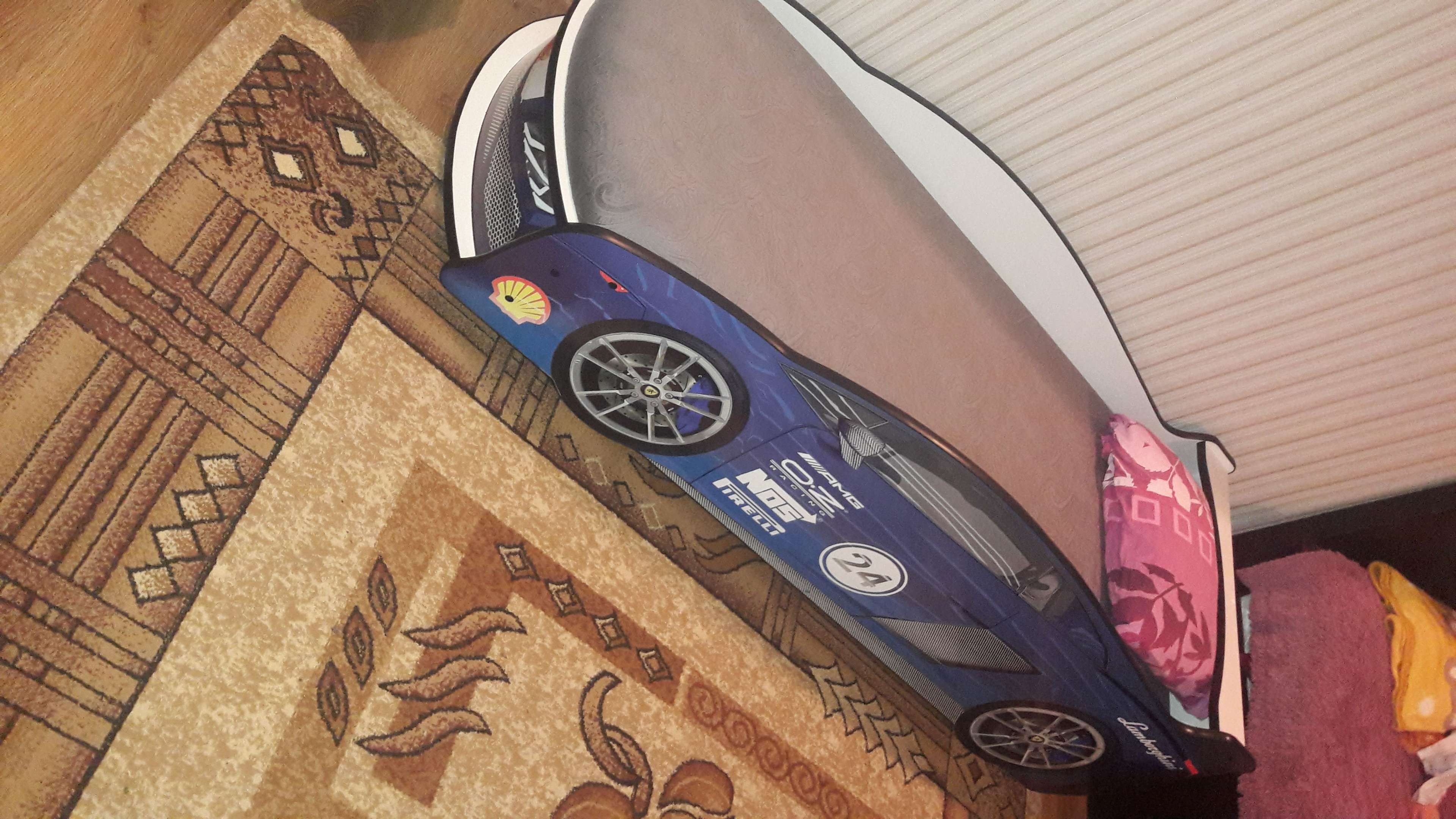 Фотография покупателя товара Кровать машина «Ламба синяя», матрас, подсветка дна и фар, пластиковые колёса, 2 шт - Фото 49