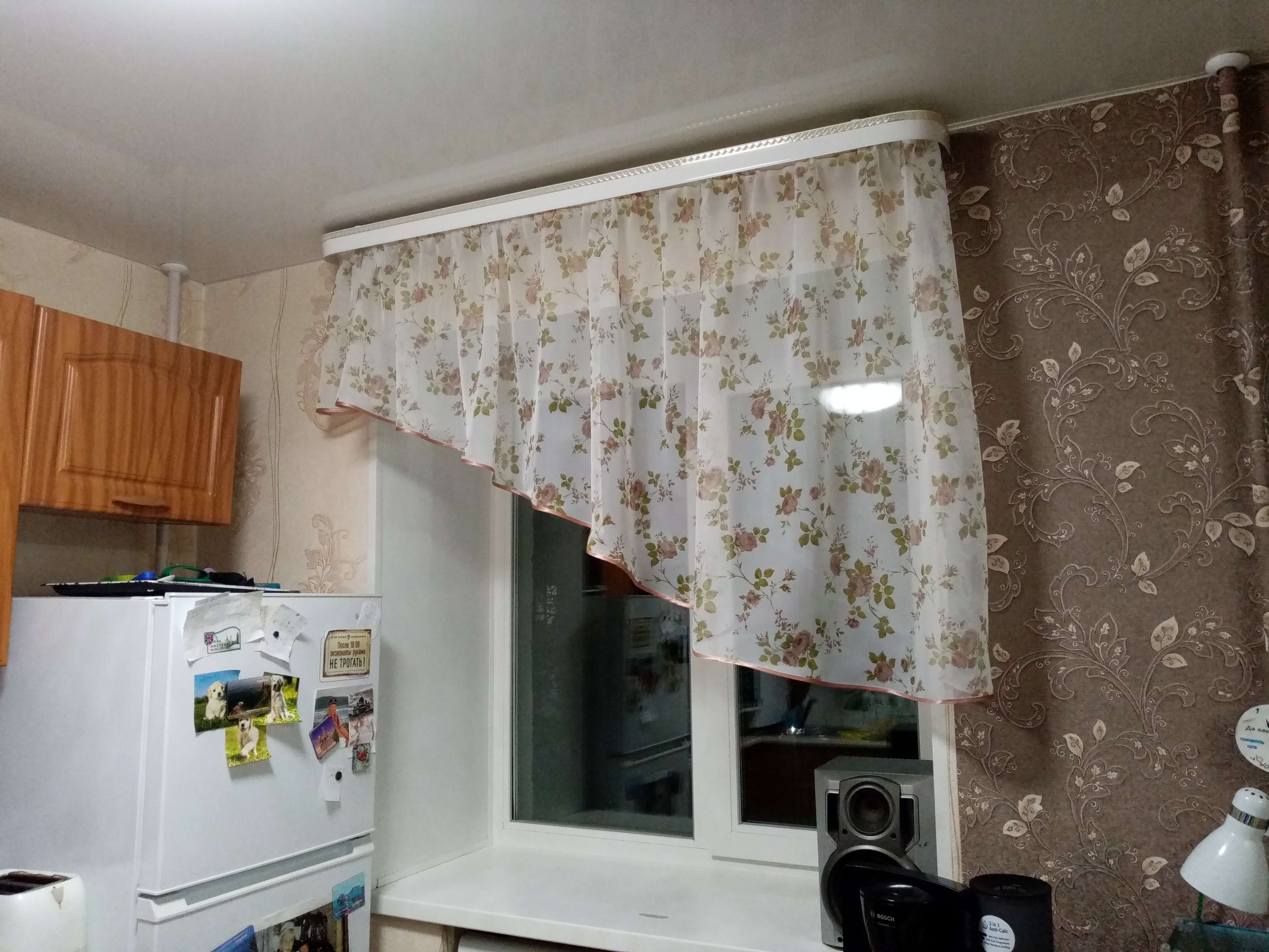 Фотография покупателя товара Комплект штор для кухни Witerra Византия 280х160см, какао, левая, пэ100% - Фото 2