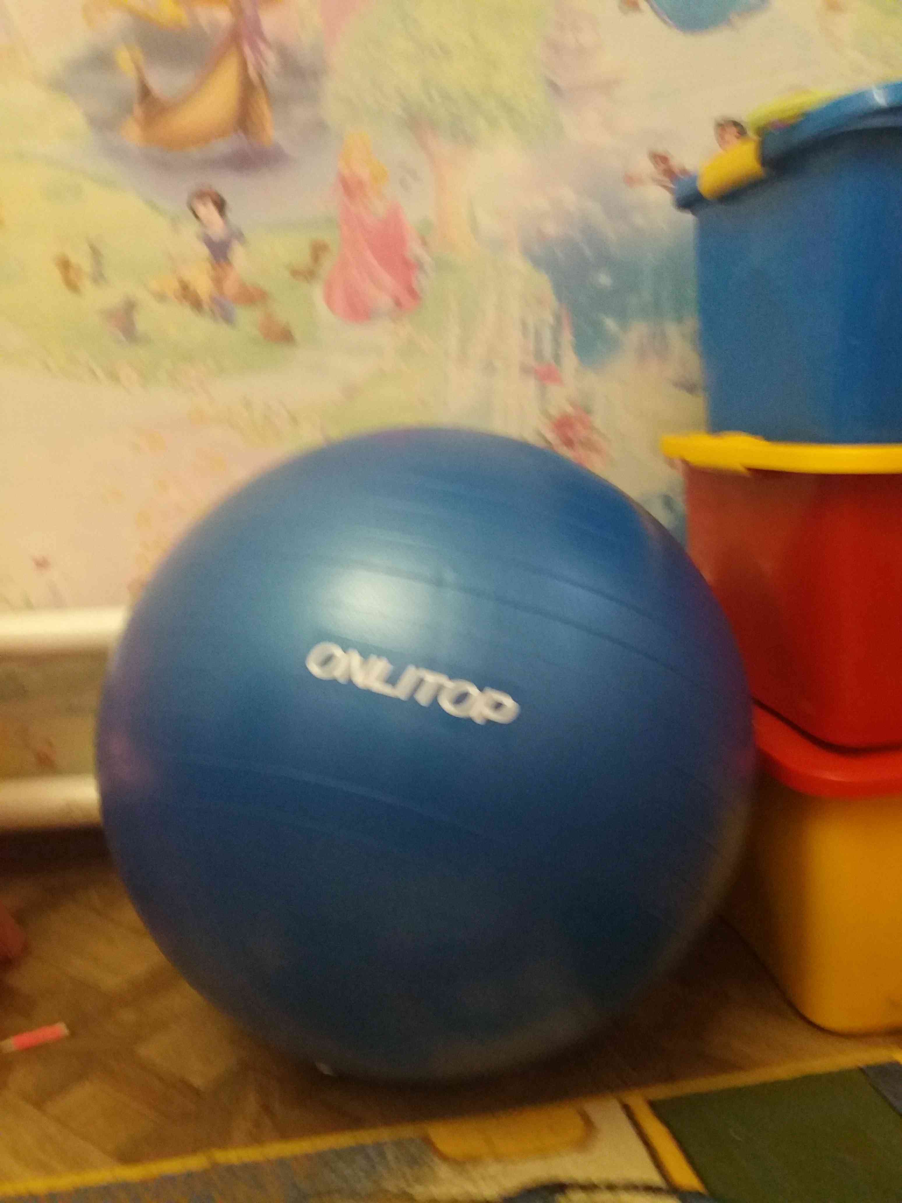 Фотография покупателя товара Фитбол ONLYTOP, d=75 см, 1000 г, антивзрыв, цвета микс