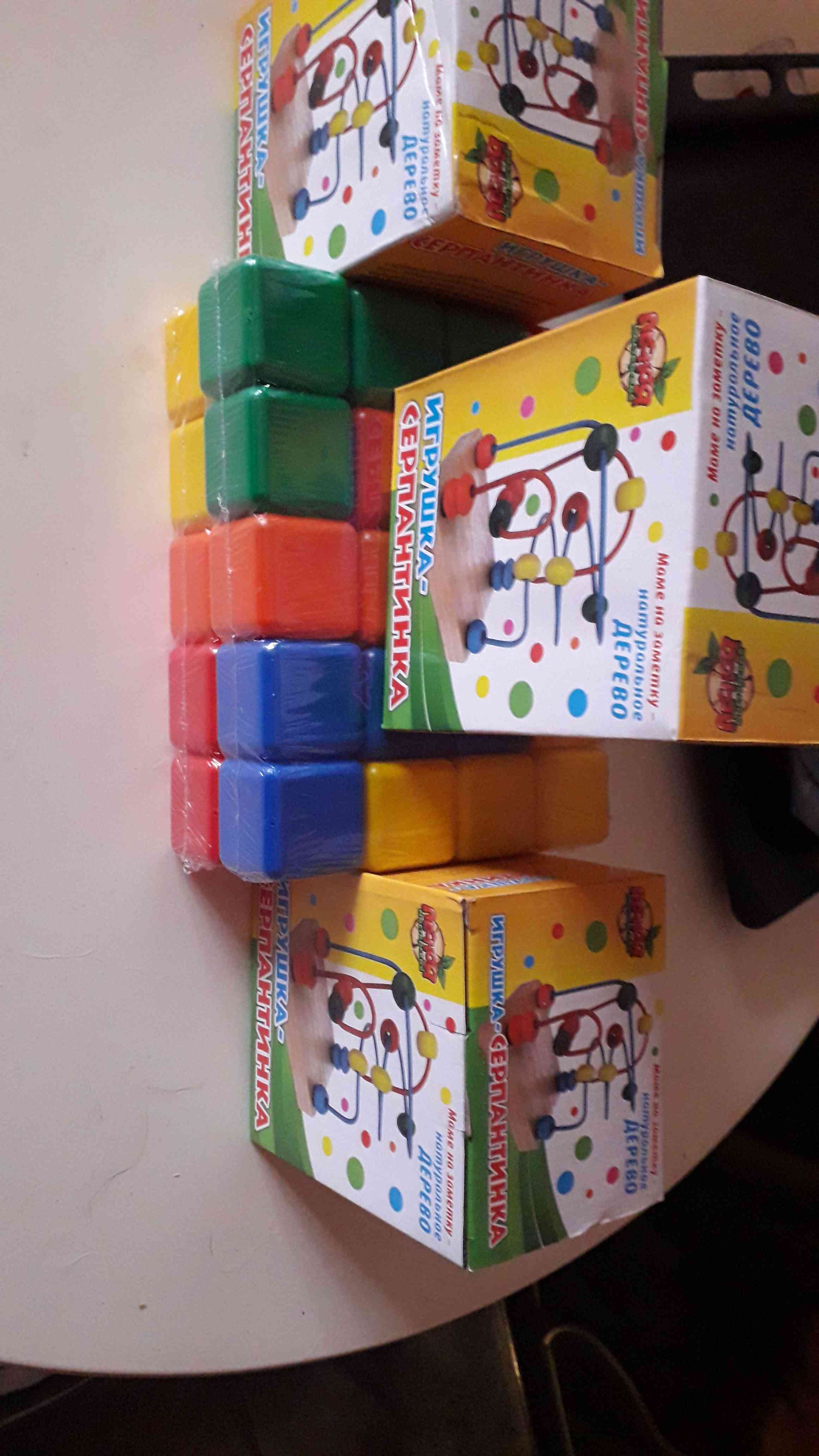 Фотография покупателя товара Набор цветных кубиков, 20 штук, 4 × 4 см
