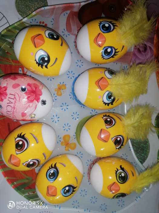 Фотография покупателя товара Набор для украшения яиц «Милые цыплята», 9 х 16 см - Фото 1