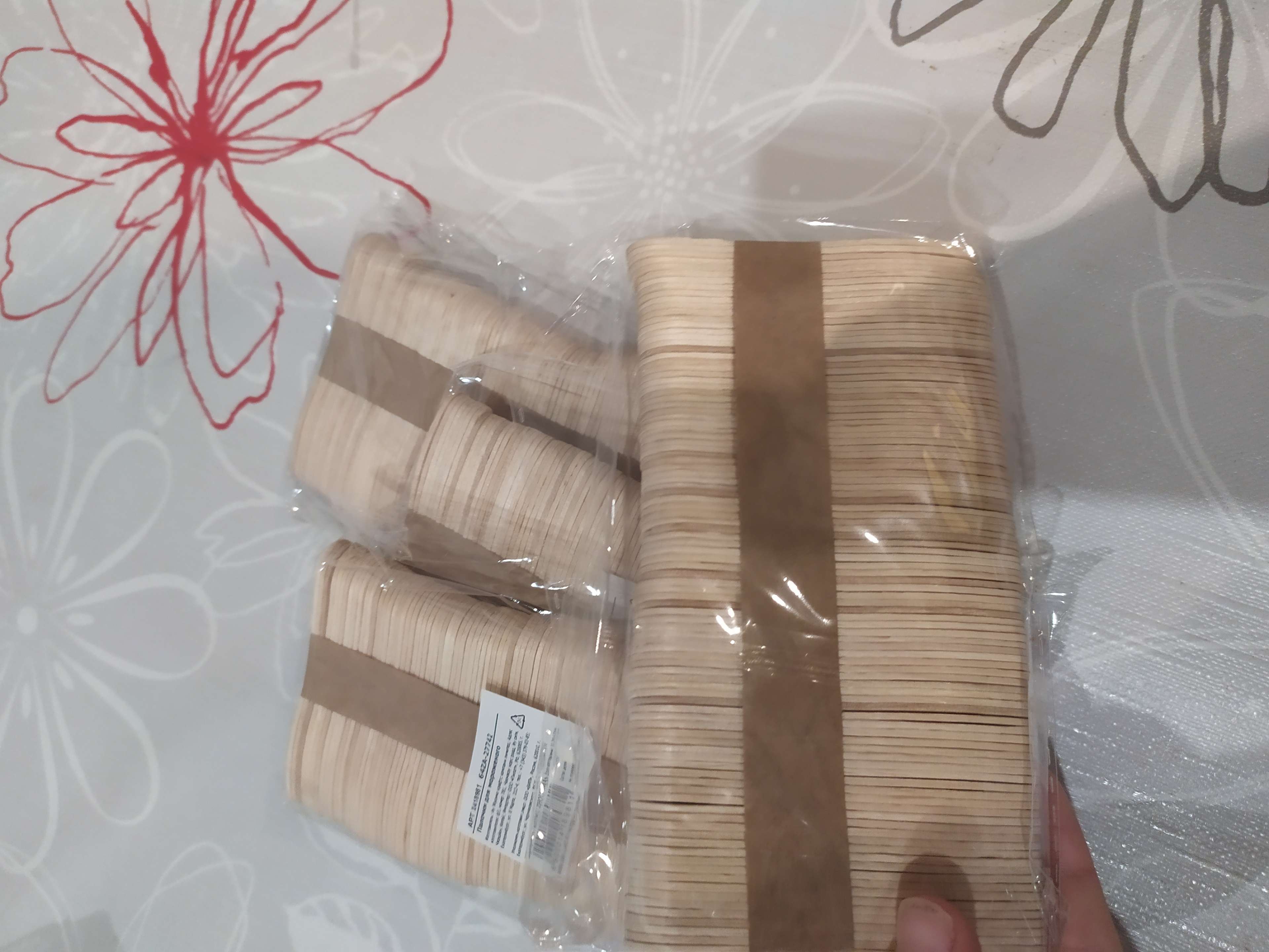 Фотография покупателя товара Набор деревянных палочек для мороженого, 7,5×1,1-1,5 см, 100 шт - Фото 10
