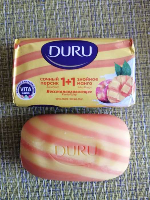 Фотография покупателя товара Крем-мыло DURU 1+1 "Персик-Манго", 80 г