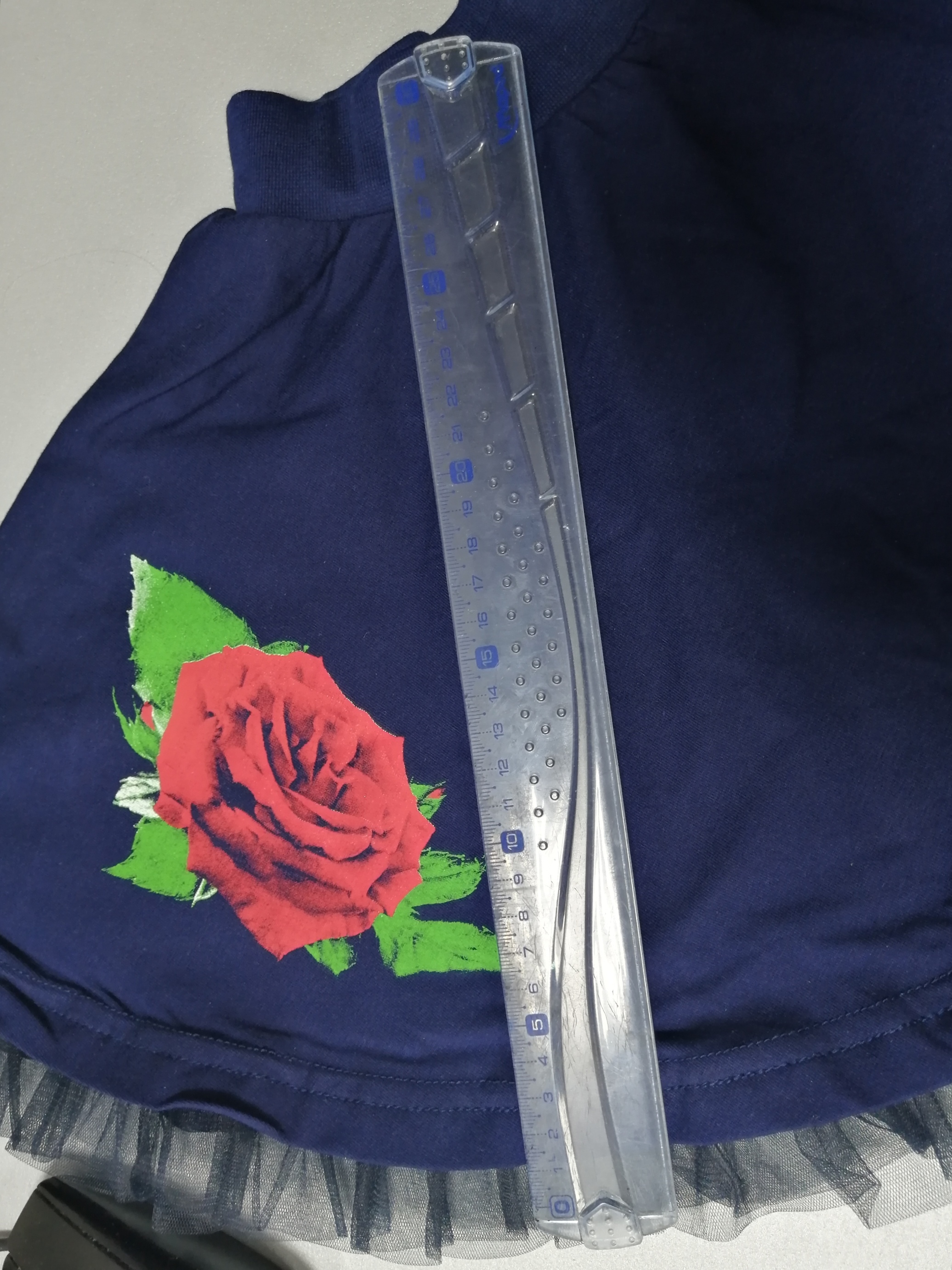 Фотография покупателя товара Юбка для девочки "Королева цветов", рост 116 см (60), цвет темно-синий - Фото 1