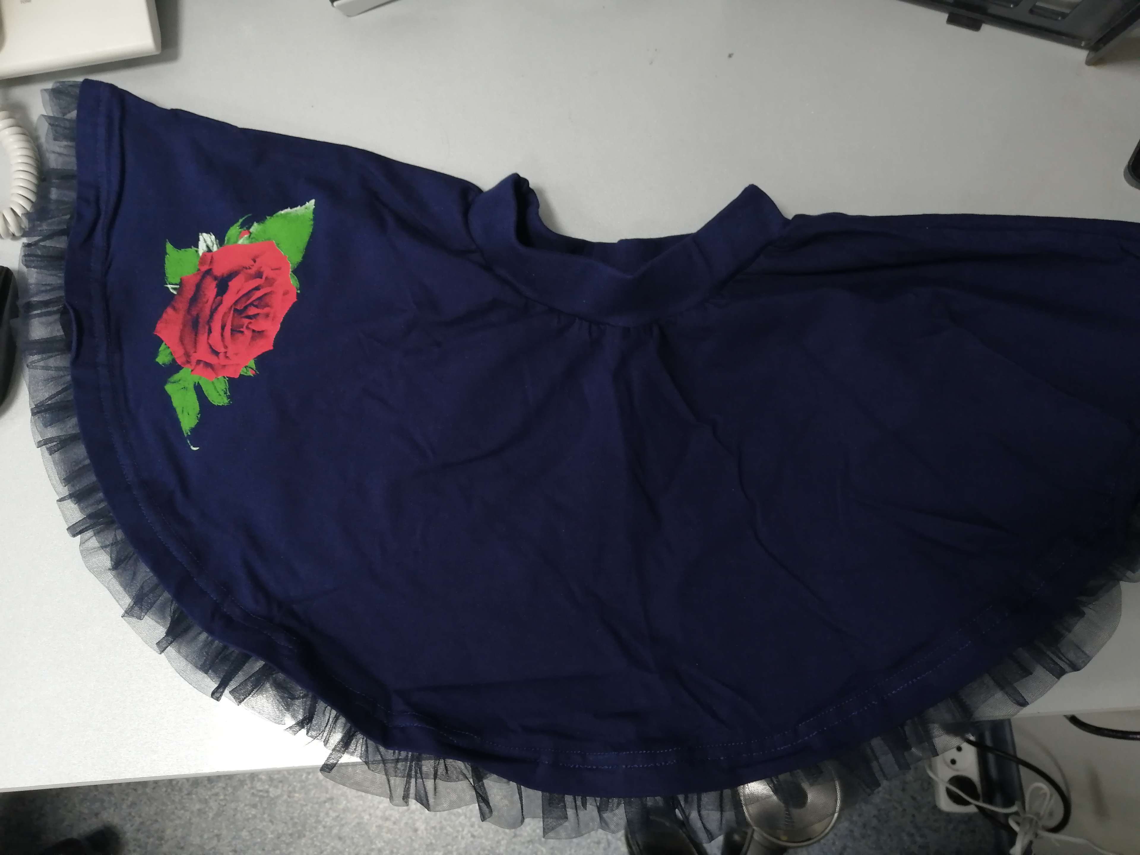 Фотография покупателя товара Юбка для девочки "Королева цветов", рост 116 см (60), цвет темно-синий - Фото 2