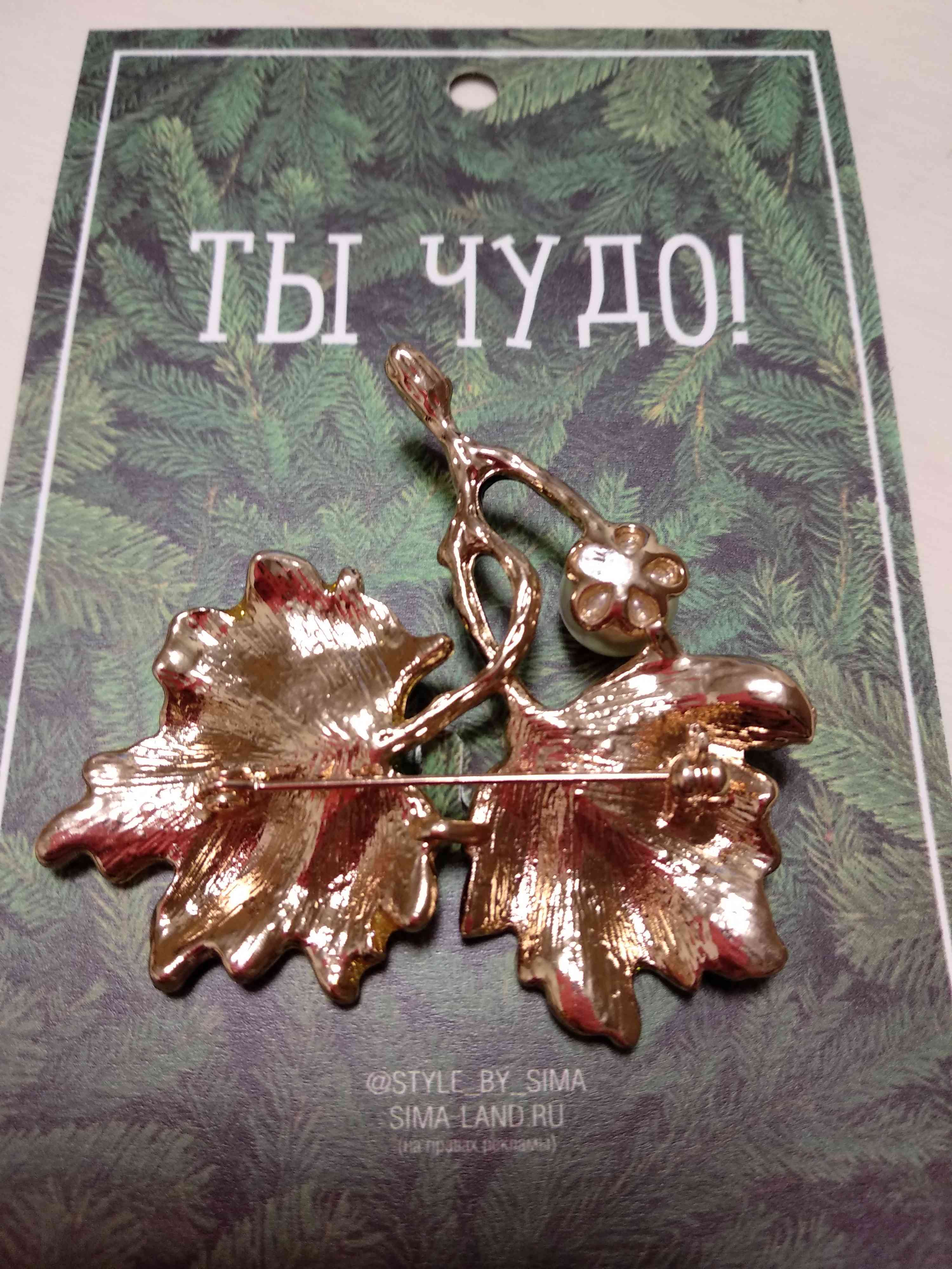 Фотография покупателя товара Брошь «Листья кленовые», цветная в золоте - Фото 4