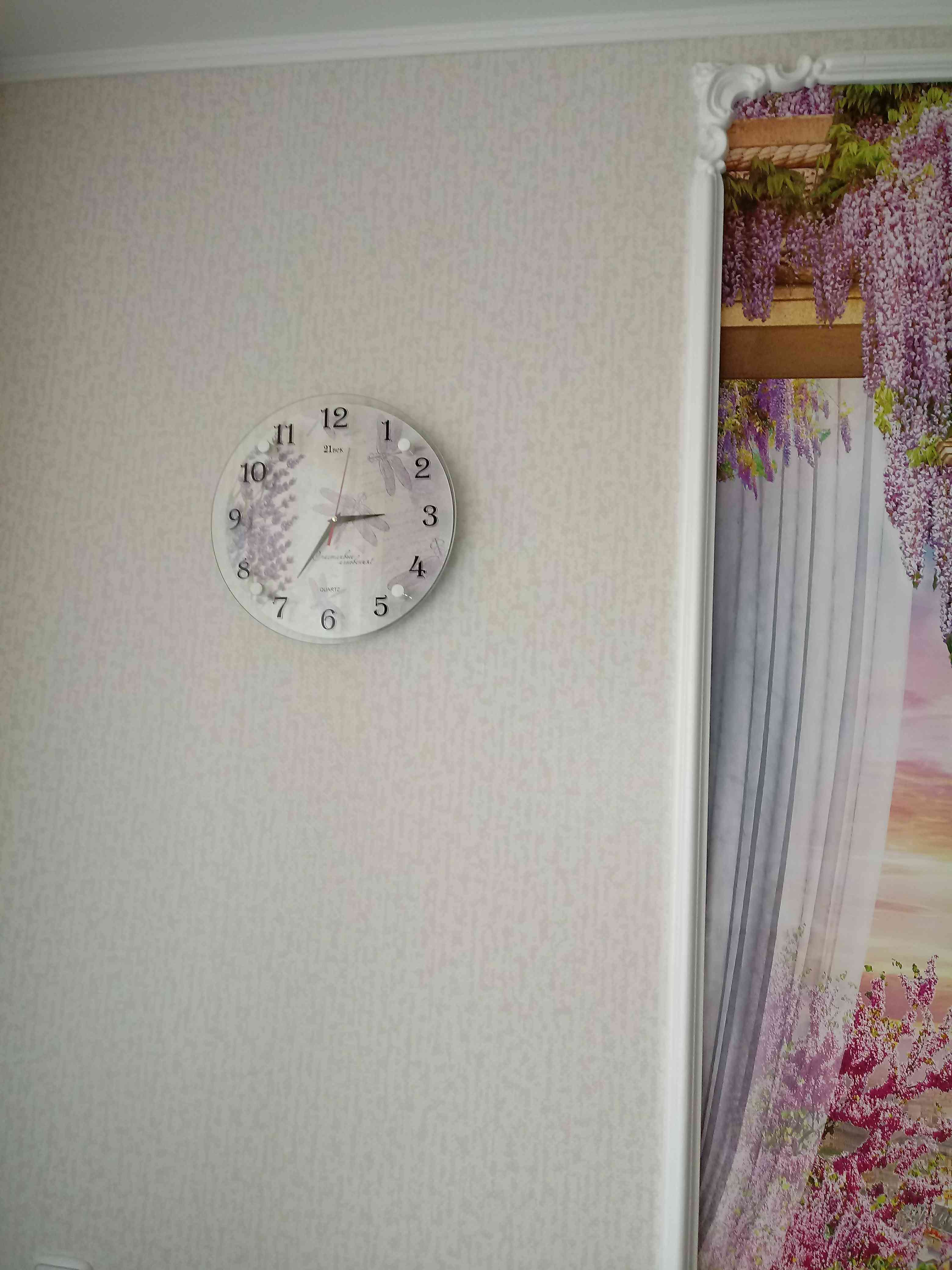 Фотография покупателя товара Часы настенные, интерьерные: Цветы, "Стрекозы", бесшумные, d-30 см